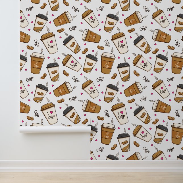 Coffee Cups, Coffee Beans, Coffee Lover, Hearts Wallpaper (Application)