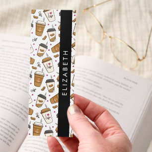 Coffee Cups, Coffee Beans, Coffee Lover, Your Name Bookmarks