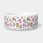 Coffee Cups, Coffee Beans, Hearts, Coffee Lover Bowl<br><div class="desc">Cute,  fun and adorable pattern with coffee cups,  coffee beans and hearts. Modern and trendy gift,  perfect for the coffee lover in your life.</div>