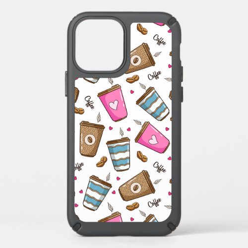 Coffee Cups Coffee Beans Hearts Coffee Lover Speck iPhone 12 Case