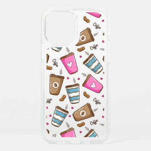 Coffee Cups Coffee Beans Hearts Coffee Lover Speck iPhone 12 Case