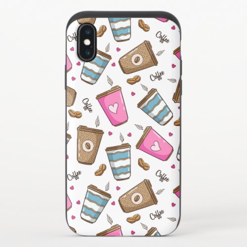 Coffee Cups Coffee Beans Hearts Coffee Lover iPhone X Slider Case