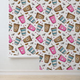 Coffee Cups, Coffee Beans, Hearts, Coffee Lover Wallpaper
