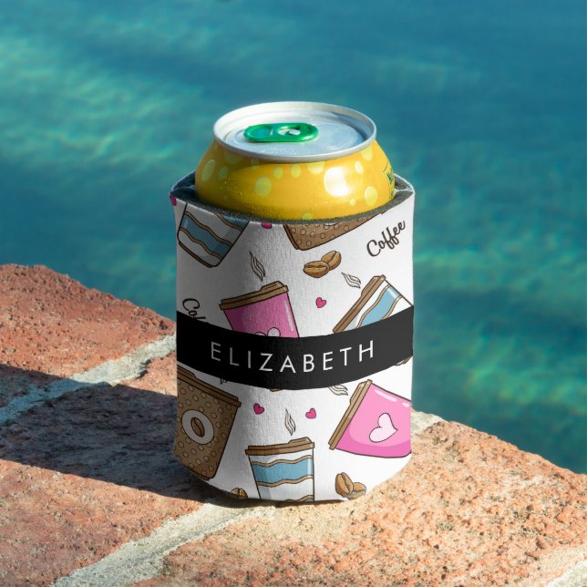 Coffee Cups, Coffee Beans, Hearts, Your Name Can Cooler (In Situ Pool)