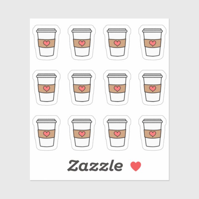 Coffee Cups Coffee Break Reminder Bujo Planner Sticker (Sheet)