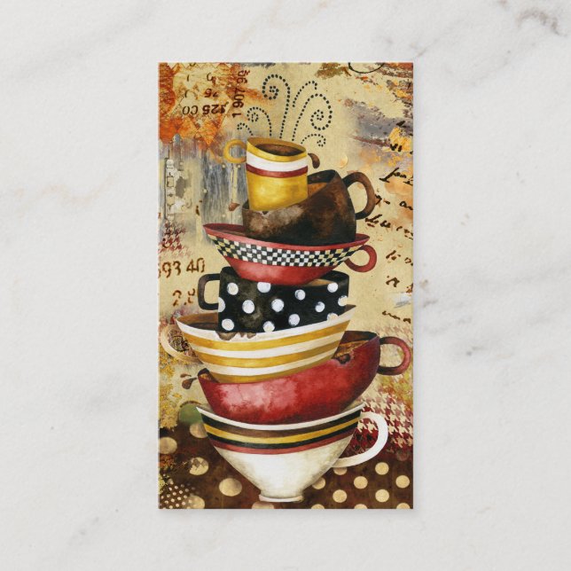 Coffee Cups Divine Business Card (Front)