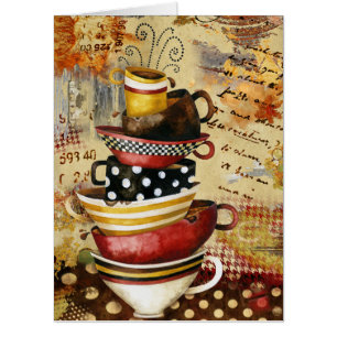 Coffee Cups Divine Oversized Greeting Card