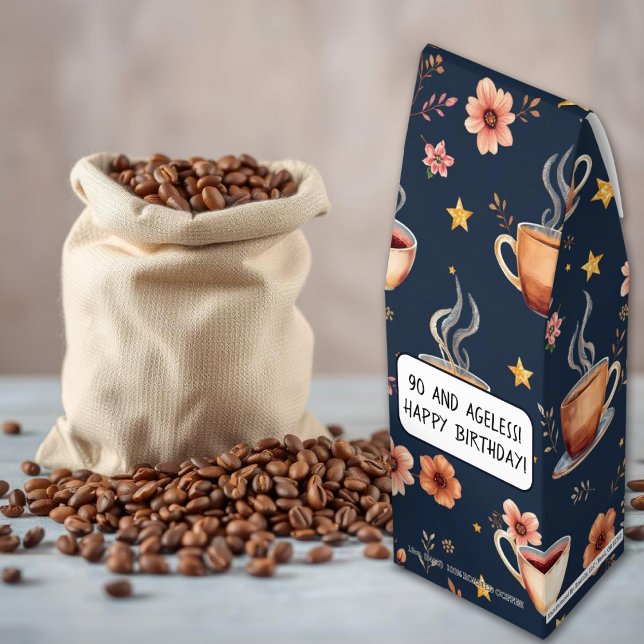 Coffee cups, flowers and stars midnight blue (Creator Uploaded)