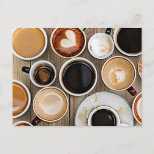 Coffee Cups from Overhead Photo Postcard
