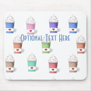 Coffee Cups in Full Colors Mouse Pad