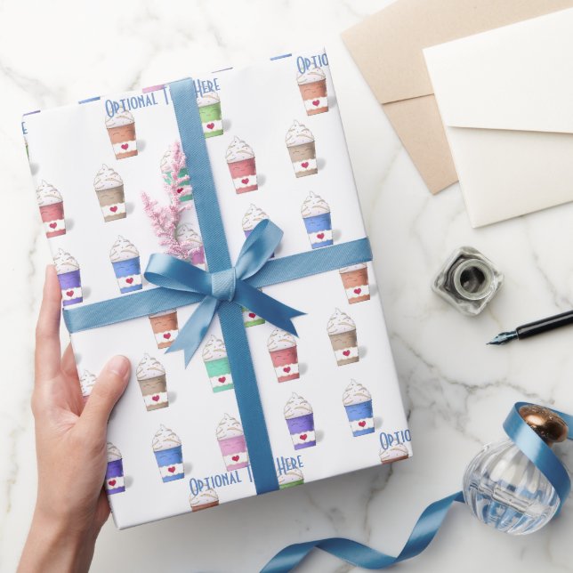 Coffee Cups in Full Colors  Wrapping Paper (Gifting)