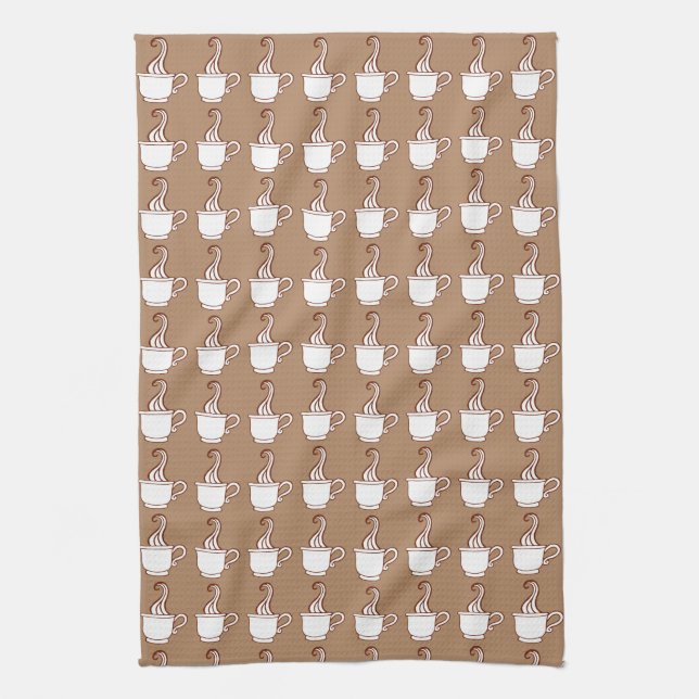 Coffee Cups Kitchen Towel (Vertical)