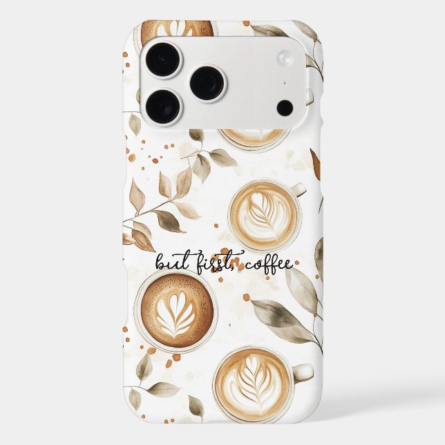 Coffee Cups Leaves Case-Mate iPhone Case (Back)