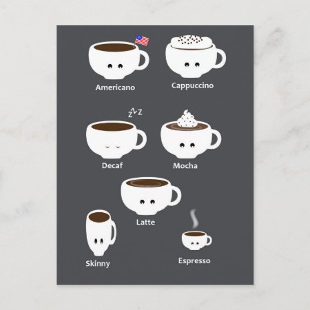 Coffee Cups Postcard