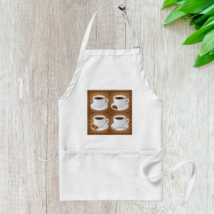 Coffee Cups with Beans and Chocolate Adult Apron