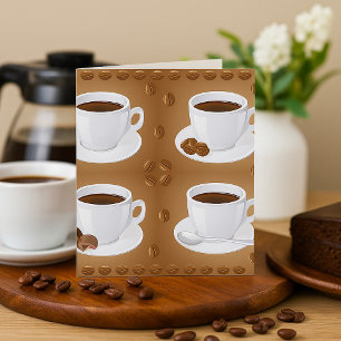 Coffee Cups with Beans and Chocolate Invitation