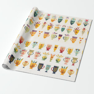 Coffee Cups Wrapping Paper