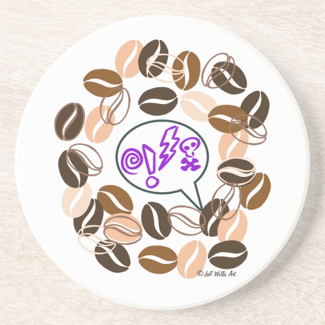 COFFEE & CUSSIN' by Jeff Willis Art Coaster (Front)