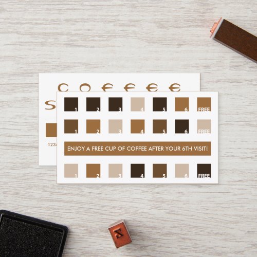 COFFEE customer appreciation mod squares Loyalty Card