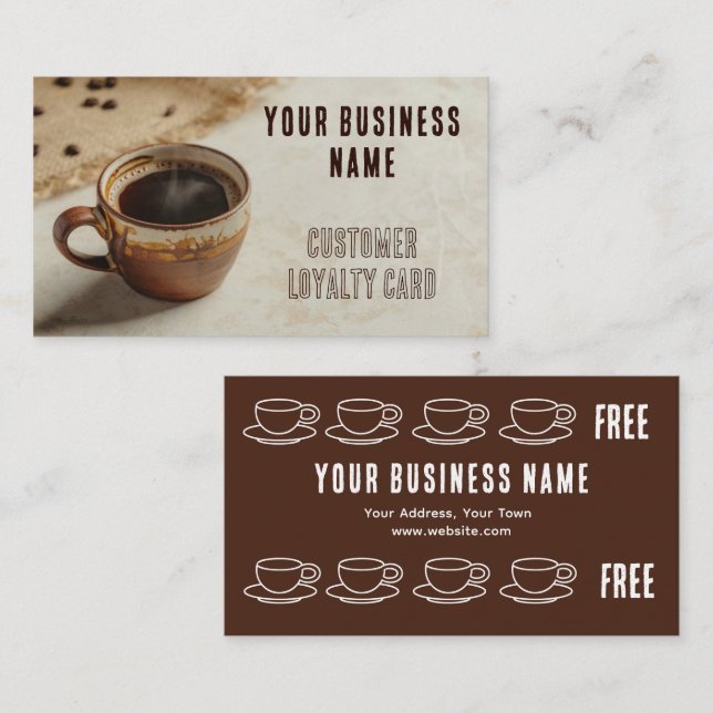 Coffee Customer Loyalty Business Card (Front/Back)