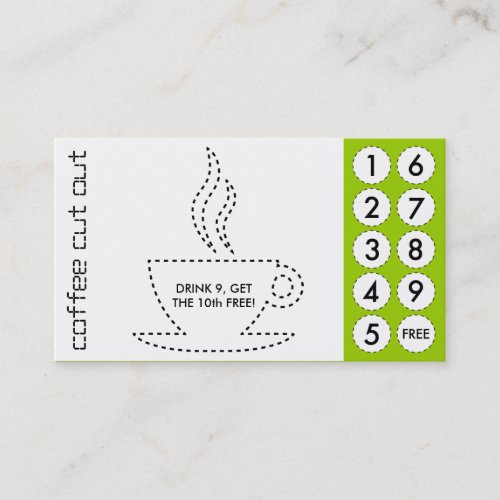 coffee cut out punch cards