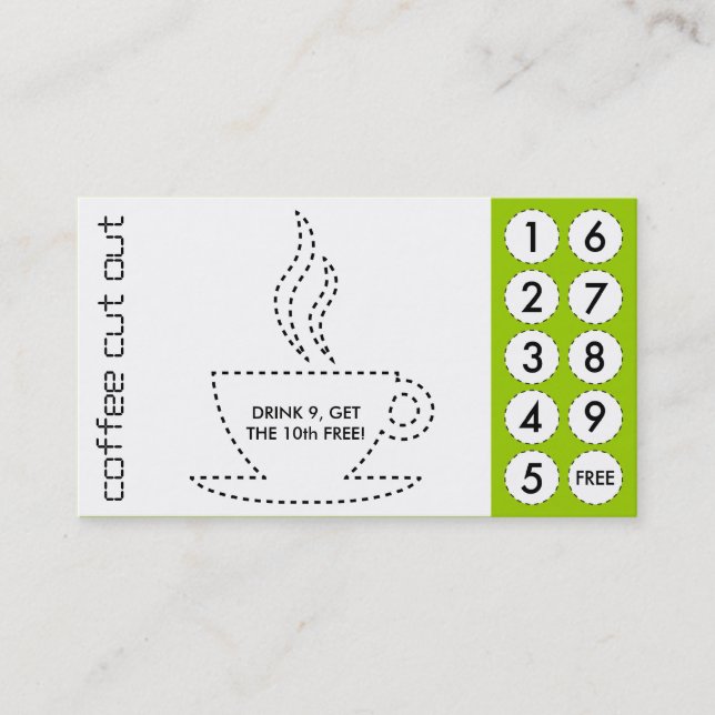 coffee cut out punch cards (Front)