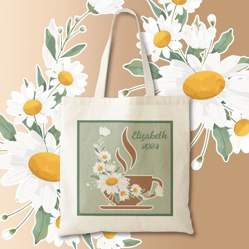 Coffee  Daisies Tote Bag