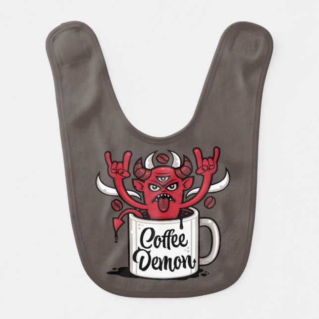 Coffee Demon Baby Bib (Front)