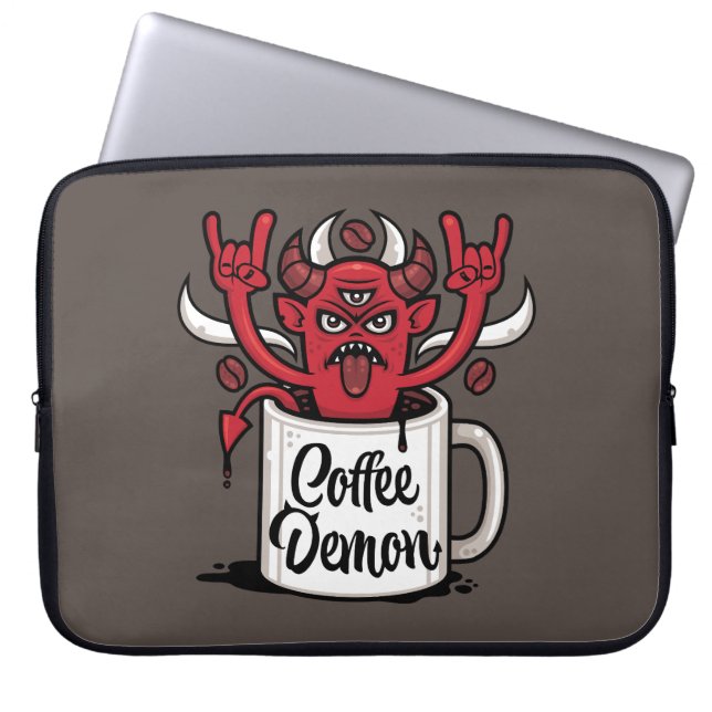 Coffee Demon Laptop Sleeve (Front)