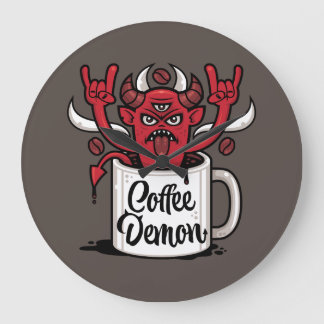 Coffee Demon Large Clock