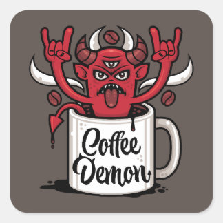 Coffee Demon Square Sticker