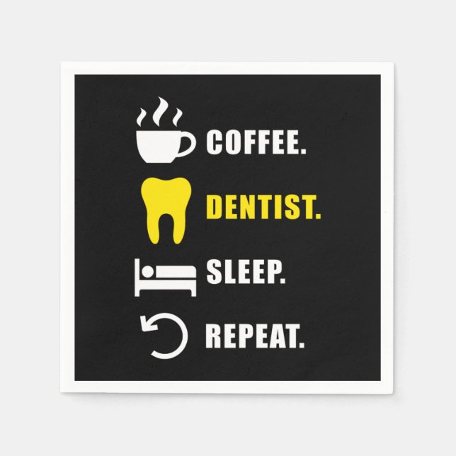 Coffee Dentist Dentistry Tooth Doctor Teeth Gift Napkins (Front)