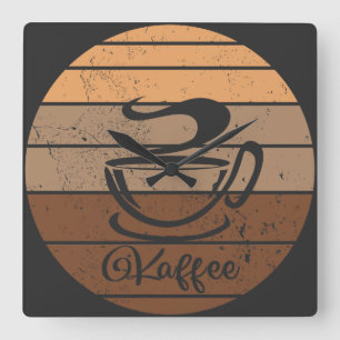coffee design square wall clock