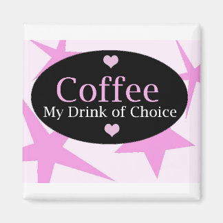 Coffee Design with Pink Stars Magnet