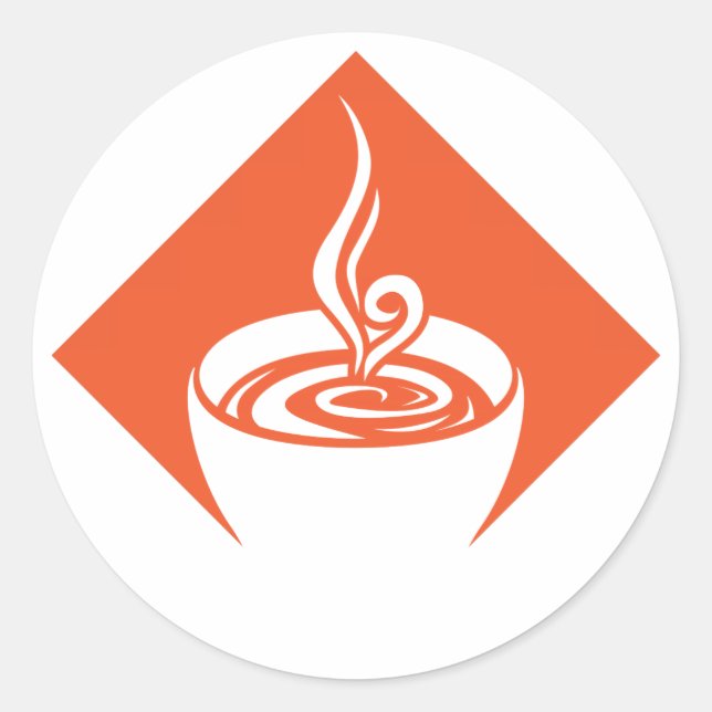 coffee diamond classic round sticker (Front)