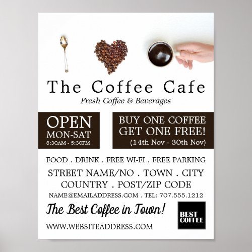Coffee Display Barista Caf Coffeehouse Advert Poster