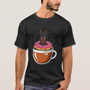 Coffee Doberman Pinscher Donut Dobbie T-Shirt