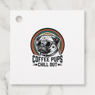 Coffee Dog Shirt Retro Chill Pug Graphic_1 Favor Tags