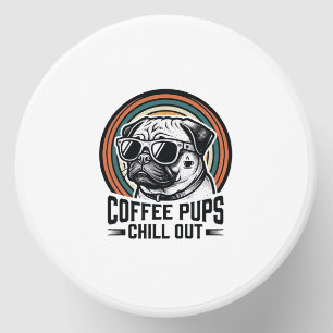 Coffee Dog Shirt Retro Chill Pug Graphic_1 Mini Candle Favors