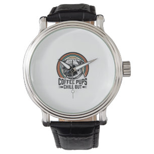 Coffee Dog Shirt Retro Chill Pug Graphic_1 Watch