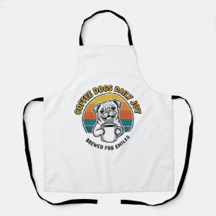 Coffee Dog Shirt Vintage Engraved Pup Mug Design_1 Apron