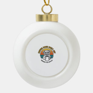 Coffee Dog Shirt Vintage Engraved Pup Mug Design_1 Ceramic Ball Christmas Ornament