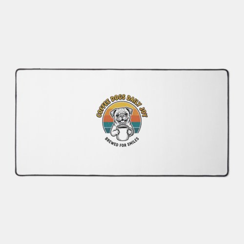 Coffee Dog Shirt Vintage Engraved Pup Mug Design_1 Desk Mat