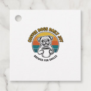 Coffee Dog Shirt Vintage Engraved Pup Mug Design_1 Favor Tags