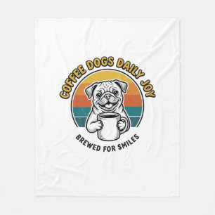 Coffee Dog Shirt Vintage Engraved Pup Mug Design_1 Fleece Blanket