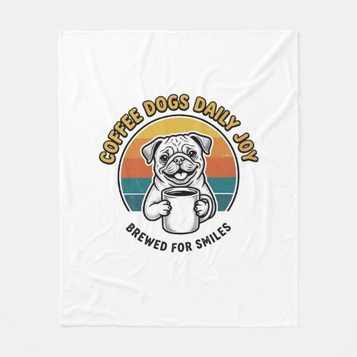 Coffee Dog Shirt Vintage Engraved Pup Mug Design_1 Fleece Blanket