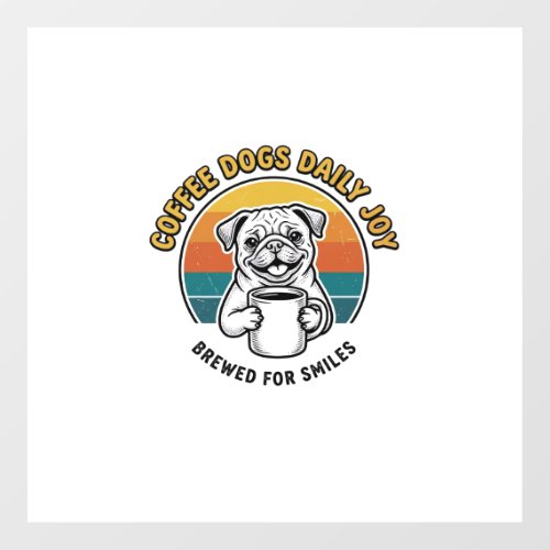 Coffee Dog Shirt Vintage Engraved Pup Mug Design_1 Floor Decals