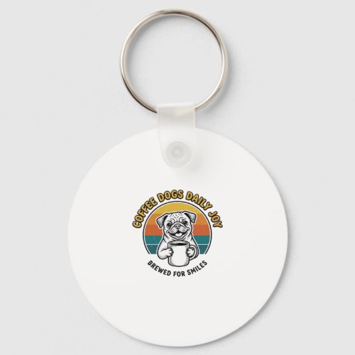 Coffee Dog Shirt Vintage Engraved Pup Mug Design_1 Keychain