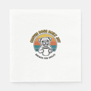 Coffee Dog Shirt Vintage Engraved Pup Mug Design_1 Napkins