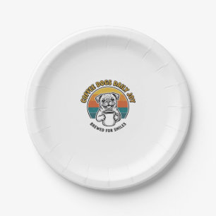 Coffee Dog Shirt Vintage Engraved Pup Mug Design_1 Paper Plates